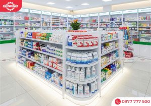 Mẫu quầy thuốc tây GPP hiện đại, chuyên nghiệp.