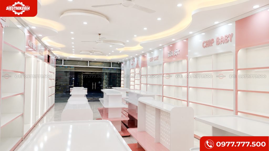 Không gian mặt bằng cửa hàng Chip Baby 90m2 tại Thái Nguyên