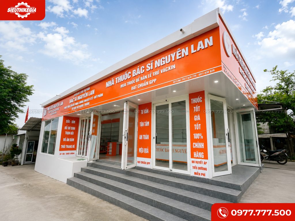 Hình ảnh dự án thi công kệ nhà thuốc Nguyên Lan tại tỉnh Quảng Trị